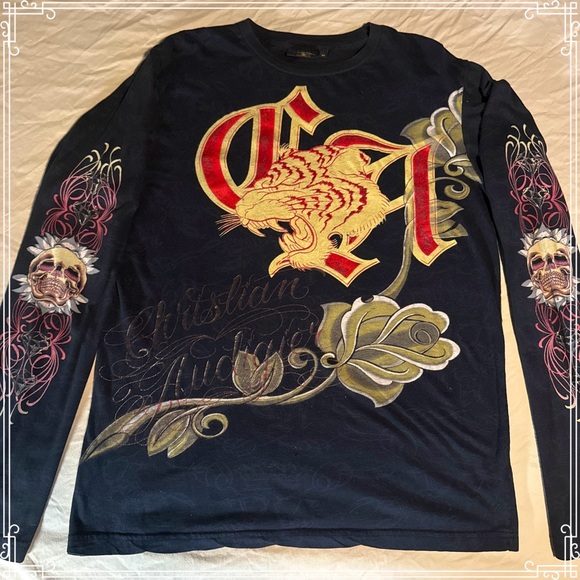 Christian Audigier Graphic Long Sleeve Shirt - Picture 2 of 7